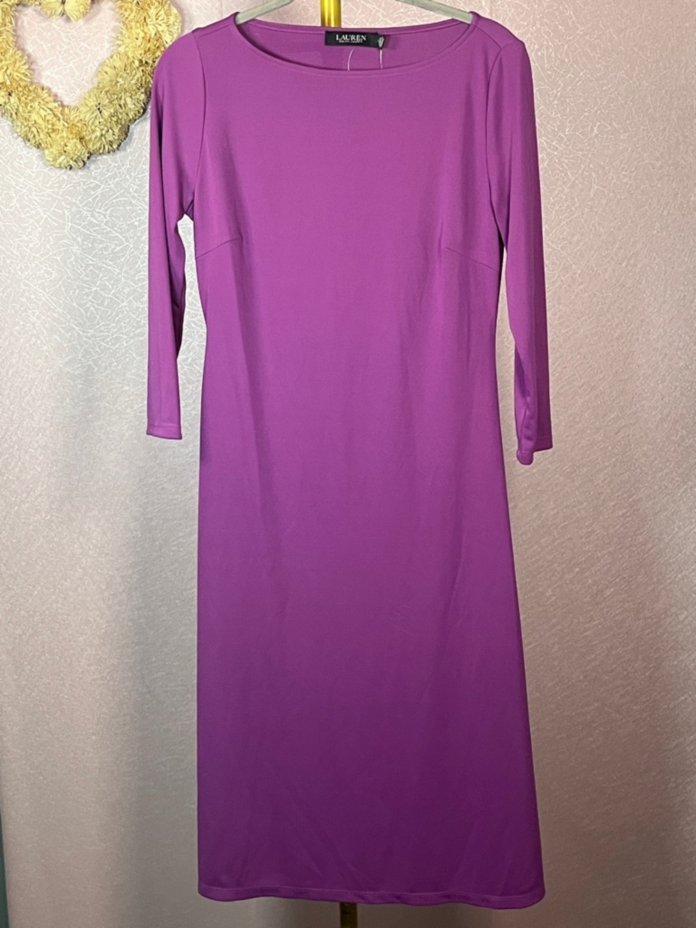 Lauren Ralph Lauren Fuchsia Long-Sleeve Sheath Dress